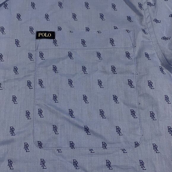 Polo Ralph Lauren All Over Print PRL Monogram Woven Pajama Shirt Adult Medium - Picture 5 of 16